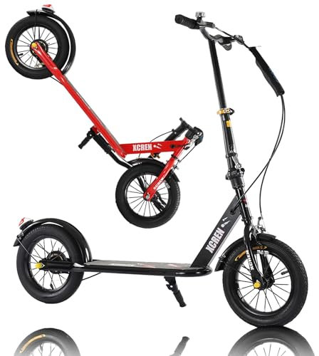 GHBXJX Kinderroller Scooter Tretroller Cityroller Kinder Roller Kickboard Luftreifen 26cm New Gen, Kick Scooter Höhenverstellbar Stylisher Tretroller für Kinder und Jugendliche,Schwarz