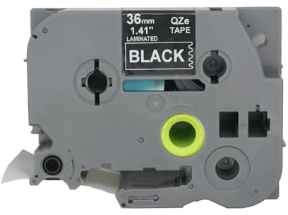 BROVACS 1 Packung Weiß auf Schwarz Laminiertes Etikettenband Kompatibel mit Brother P-Touch Etikettendrucker TZ 365 TZe 365 36mm 1 1/2 OPA4365