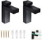 Reggimensola Vetro, Qikuver 2 Pezzi supporto mensola vetro, staffa regolabile per mensole in legno/vetro, in lega di zinco, per ripiano di spessore 5-30 mm (Nero F)