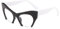 LVTFCO Mode Retro Halbrahmen Cat Eye Damen Brillengestell Linse Herren Brillengestell, Schwarz Weiß, Einheitsgröße