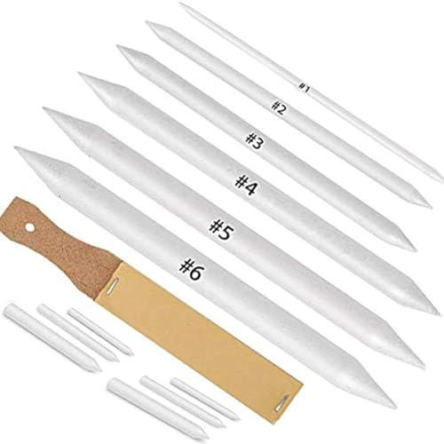 GABEALF Lot de 12 estompeurs et tortillions Paper Art Blender avec papier abrasif, taille-crayon et pour artistes étudiants