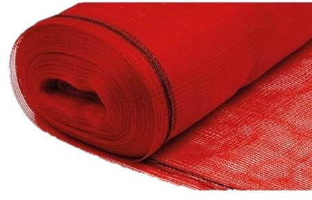 PDL – Pegdev - Red Debris Netting - Heavy Duty UV Stabilised Polyethylene, Open Mesh Safety Net for Scaffolding & Building Sites (50m Roll)