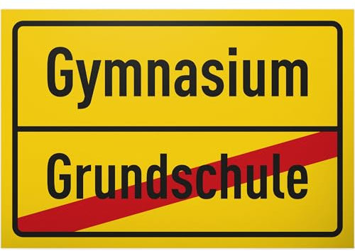DankeDir! Gymnasium Grundschule - 30 x 20 cm Schild Kunststoff - Lustiges Geschenk zum Schulübertritt - Partydeko Schulanfang - Geschenkidee für Schüler Gymnasiasten Übertritt
