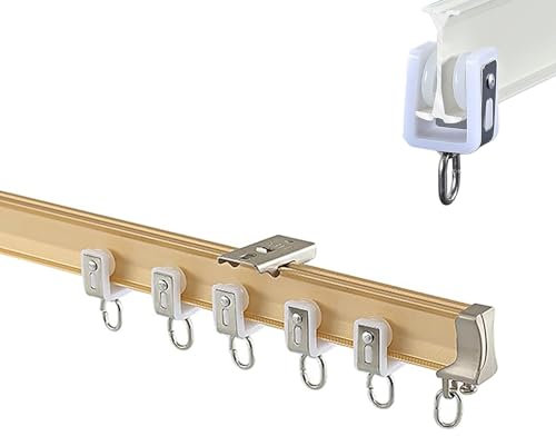 ROFBIHG Flexible Aluminium-Schiebevorhangschiene, Gebogene Vorhangschiene mit leisen Rollen, biegbare Halterung für Dusche, Erkerfenster, Wohnmobil-Vorhang, Raumteiler mit Gardinenschiene Zubehör