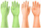 AUAUY 3 Paar Wiederverwendbare Haushaltshandschuhe, Hautsympathische Handschuhe mit Baumwollfutter, Wasserdicht Gummihandschuhe für Küchenarbeit, Haushaltsreinigung Geschirrspülung(Grün+Orange+Lila-M)