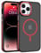 VENINGO Compatible with MagSafe for iPhone 14 Pro Max Case, Matte Translucent Shockproof Protective Women Man Girls Magnetic Case for iPhone 14 Pro Max, Red