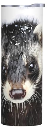 WZYWHJ Tazza in acciaio inox da 590 ml – Tazza ecologica di qualità con coperchio sigillabile ed effetto isolante senza accessori stampa Wolverine in the Snow