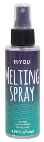 Spray di fusione per parrucche per parrucche con colla spray per la parte anteriore, forte tenuta, adesivo invisibile, si asciuga rapidamente, senza residui (120 ml, trasparente)