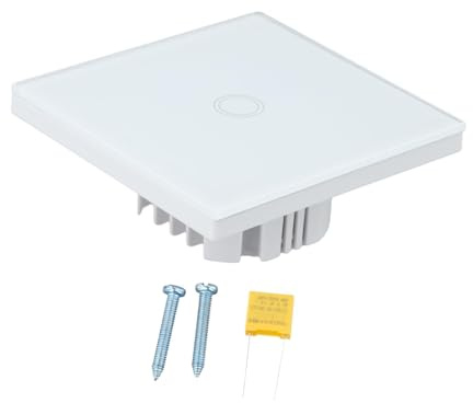 Single Touch Switch 1 Way 1 Control LED Incandescent Dimmer Adjustable Brightness Control 86 Type Tempered Glass Panel(white)