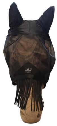 Kentucky - Fliegenmaske Classic mit Ohren und Nasenfransen schwarz Full