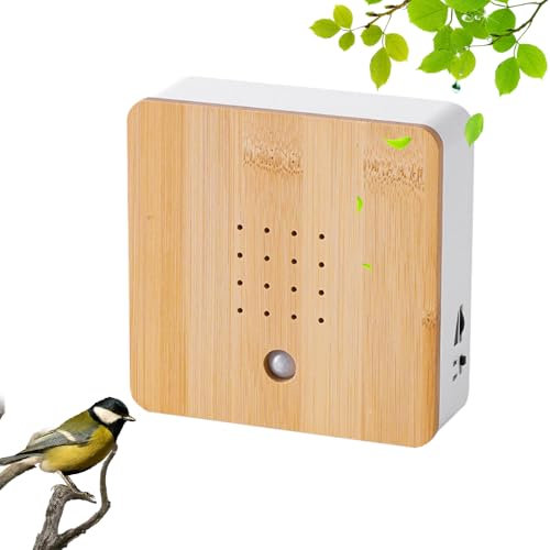 YANGUN Vogelgezwitscher Bewegungsmelder, Naturgeräusche Box mit Wandhalterung, Holz vogelgezwitscher Box Toilette bewegungsmelder, Bird Singing, Motion Sensor, Nature Sound, Bird Song & Forest Source