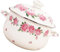 VANZACK Olla Esmaltada De Cocina De Olla Para Sopa Y Estofado Diseño Rosa Asa Doble Resistente La Corrosión Y Fácil De Limpiar