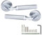 XFORT Turino Lever on Rose Door Handles, Internal Door Handle Sets, Lever Latch Door Handle, Interior Door Handles for Home & Office – Polished Chrome/Satin Chrome Dual Finish