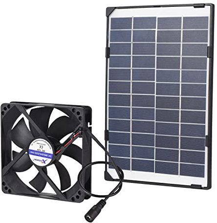 Brrnoo Solar Fan, Mini Solar Powered Ventilator for House & Chicken Coops, Ceiling Mountable, Solar Attic Fan, Energy Efficient Small Fans for Home & Garden Use