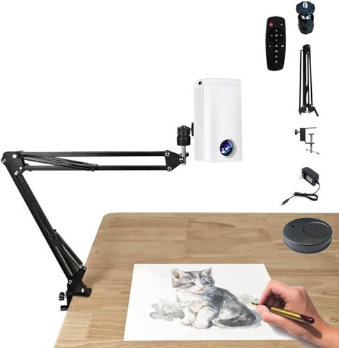 Lampada portatile per proiettore artistico, impermeabile, per schizzi, disegni e pittura fai da te, strumento di proiezione da scrivania (colore: bianco)