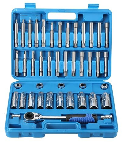 43tlg Stoßdämpfer Werkzeugsatz, Auto Stoßdämpfer Nuss Demontage Werkzeug Satz, Dämpferschlüssel Federbein Werkzeug, Stossdämpfer Werkzeug