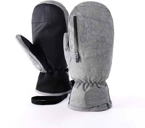 Andiwa Handschuhe Herren Winter Skihandschuhe Damen Wasserdicht Warm Fäustlinge Snowboard Handschuh Herren Touchscreen Ski Handschuhe (Grau, M)