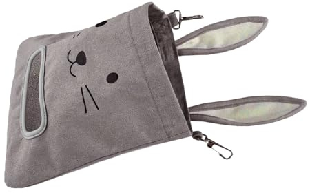 Nkmifeg Bunny Heu Tasche,Hängbare Kleintier Heuraufe - Futterbeutel Aufbewahrung für Kleintiere Chinchillas Hamster Kaninchenkäfig Zubehör