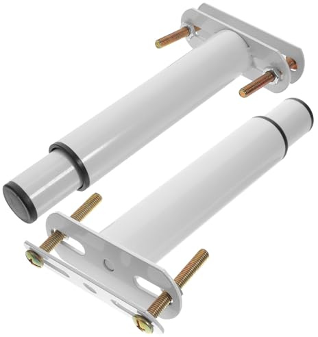 jojofuny Lot de 2 Pieds de Lit Réglables en Fer Robustes Support de Cadre de Lit Blanc Hauteur Ajustable pour Sommier Protège et Stabilise