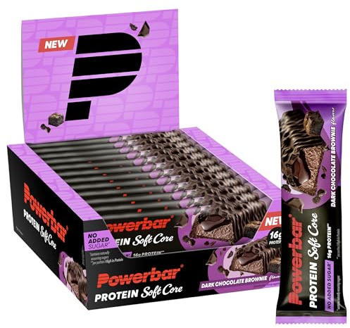 Powerbar - Soft Core - Dark Chocolate Brownie - 12x48g - High Protein Low Sugar Riegel Protein Bars
