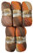 5 x 100 g Alize Strickwolle mehrfarbig mit Farbverlauf, 500 Gramm Strickgarn mit 20% Wolle-Anteil (braun terra beige 4741)