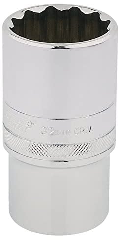 Draper 33865 1/2 Square Drive Hi-Torq 12 Point Deep Socket, 32mm Size, Blue