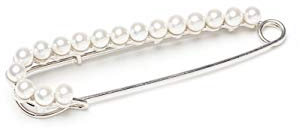 Unbekannt Broche de traîne pour robe de mariée - Strass - Perles et fleurs