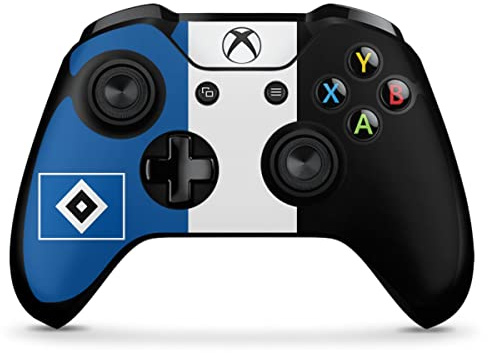 DeinDesign Skin kompatibel mit Microsoft Xbox One X Controller Folie Sticker HSV Streifen Hamburger SV