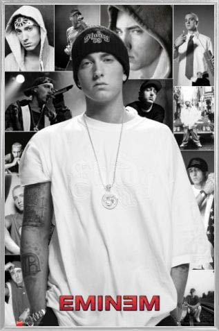 1art1 Eminem Poster Plakat | Bild und Kunststoff-Rahmen - Berzerk, Collage (91 x 61cm)