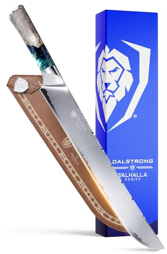Dalstrong 12-Inch Slicing Knife - Valhalla Series - 9CR18MOV HC Steel - Celestial Resin & Wood Handle - Razor Sharp Slicer for BBQ, Brisket, Carving - With Leather