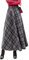 Damen Lange Rock Elegant Wollrock Winterrock Warm Plaid Casual Party Maxirock Hohe Taille A-Linie röcke Retro Elastische Taille Faltenrock Grey182-M