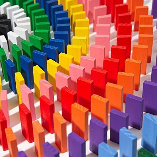 WANGZAIZAI 120 Stück Holz Domino Block Set Kinder früh pädagogisches Bauspaß Domino-Rennspiel-Spielzeug Geburtstag Geschenk für Kinder Jungen Mädchen