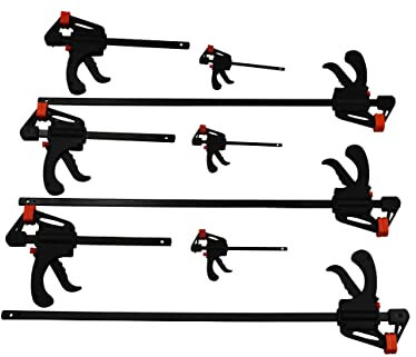 9x Einhandzwinge 100x40 + 150x60+ 600x60 Klemm Schnellspannzwinge Schraubzwinge