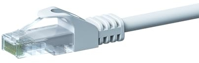 Danicom CAT 5e Netzwerkkabel U/UTP - 2 m - Weiß - CCA | POE, Ethernet, LAN, Patchkabel, Datenkabel, RJ45 - für Serverschränke, Switches, Router, Modems!