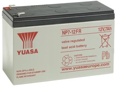 Yuasa NP7-12FR Lead Acid Battery Rechargeable - 12V, 7Ah General Purpose SLA Battery