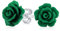 Orecchini A Perno In Argento Placcato Di Rosa Scolpita 3D Delicati E Romantici Con Fiore Verde Scuro Per Donne Adolescenti E Madri
