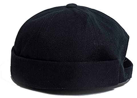 Faringoto Cappelli unisex senza visiera senza visiera Sailor Skullcap Berretti, 105-Nero, Taglia unica