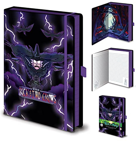 Pyramid International Rick And Morty Hardback Wiro Notebook, A5 Lined Pages (2 Crows Design) - Official Merchandise