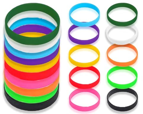 ZoeTekway 10 Stück Silikonarmband Herren Kinder Gummiarmbänder Mehrere Farben Armband Silikon für Fitness Laufen Sport Party Geschenke