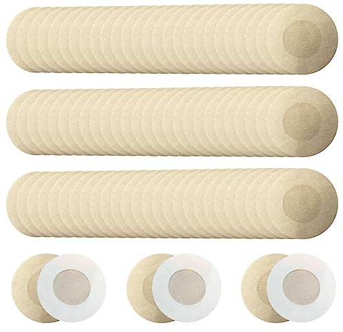 NITAIUN 80 Paare(160 Stück) Damen Nippel Covers Brustwarzen Abdeckungen Einweg Brust Aufkleber Selbstklebende Ultra Dünne Nippel Abdeckungen Blütenblatt Nippelpasteten Rund, 6 cm, Beige (80 Paare)