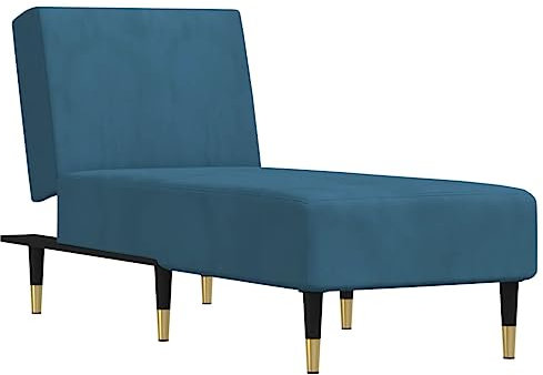 vidaXL Chaiselongue, Sofa in 3 Positionen zum Sitzen Entspannen Schlafen Verstellbar, Couch in Eleganter Optik, Liege Schlafsofa Loungesofa Liegesofa, Blau Samt
