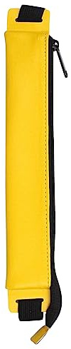 KSIEE Leder-Stifttasche, Stifthalter für Notebook-Etui, Tasche mit Gummiband für Buch, Notizbuch (gelb)