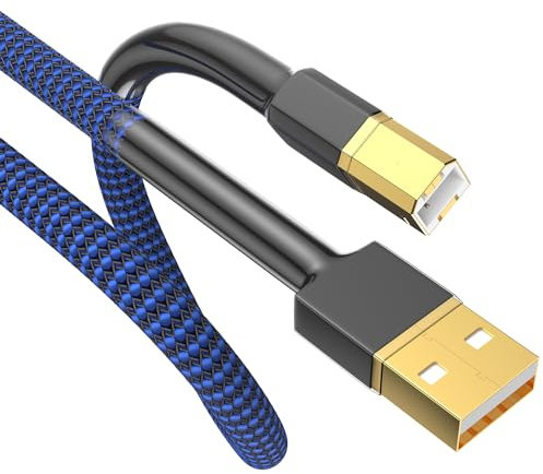 Audiocrast HiFi USB Cable 0.5m 4N OFC USB2.0 A-Male to B-Male Digital Audio DAC Cable, Professional USB Cord Wire