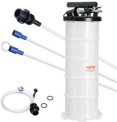 VEVOR Estrattore di Fluidi Pompa a Vuoto di Aspirazione per Cambio Olio di Motore Pneumatico/Manuale Capienza Max. 6,5L, Estrattore per Cambio Olio Pompa a Vuoto Kit Evacuazione dei Fluidi per Auto