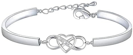 Lovilion Armband für Damen mit Exklusive Karte mit Botschaft von Papa zu Tochter | LEONA_HEARTBRACELET