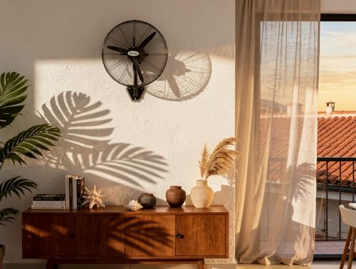KLASSFAN PUR LINE | Ventilatore Industriale da Parete 230W con Pale in Alluminio – 3 Velocità, Oscillazione Automatica a 90°, Diametro 70 cm e Corpo in Metallo