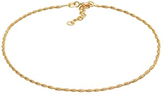 Elli Fußschmuck Damen Fußkettchen Kordel Gedreht Basic Zeitlos Trend | Verstellbar 925 Silber