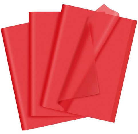 80 Blatt rotes Seidenpapier, Geschenktüten, Geschenkpapier, Großpackung, 35,6 x 50,8 cm, für Geschenkverpackung, Kunst, Handwerk, DIY, Geburtstag, Hochzeit, Halloween