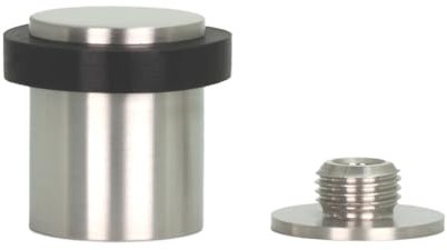 EVI Herrajes | Door Stop | Stainless Steel | 24 x 30 mm | Screwed Threaded Base | Matte Finish | Includes Screw + Mounting Plug | Mod. I-199/24X30-CBAM