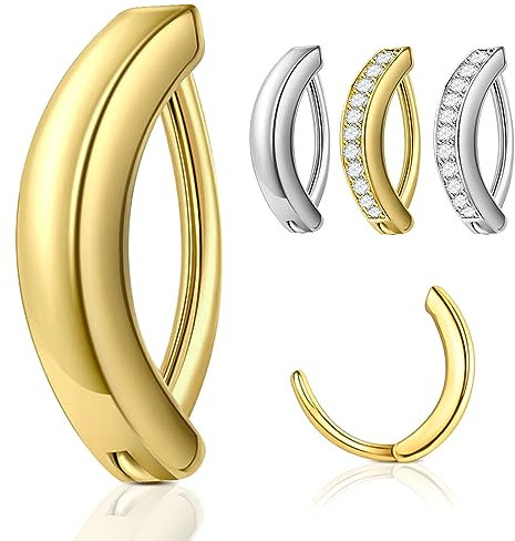 14G Clicker Bauchnabelpiercing Gold,G23 Titan Bauchnabelpiercing Chirurgenstahl Gold,Hypoallergener Bauchnabelpiercing Ring Nabelpiercing ohne Diamant,Belly Piercing Bauchnabel,Bauchnabelpiercing 10mm